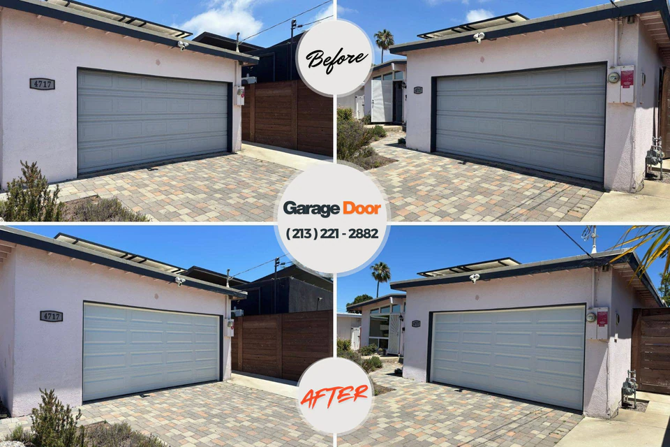 Before and after: garage door repair Sharrott Run Pointe North Lima
